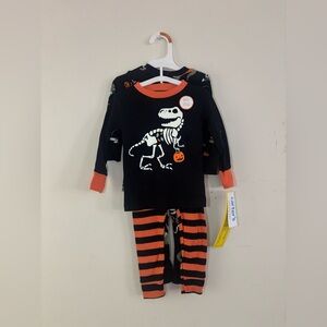 NEW! Carter's Toddler Long Sleeve 4pc Halloween Dino Pajama Set Size 12 Months